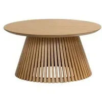 Soho Round Coffee Table with Slatted Base - Natural, Oak