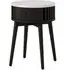 Soho Round Side Table with Drawer - Black, Marble