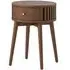 Soho Round Side Table with Drawer - Dark Brown
