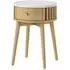 Soho Round Side Table with Drawer - Oak, Marble