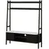 Soho Slatted Ladder TV Unit with Storage - Black, Oak