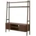 Soho Slatted Ladder TV Unit with Storage - Dark Brown, Oak