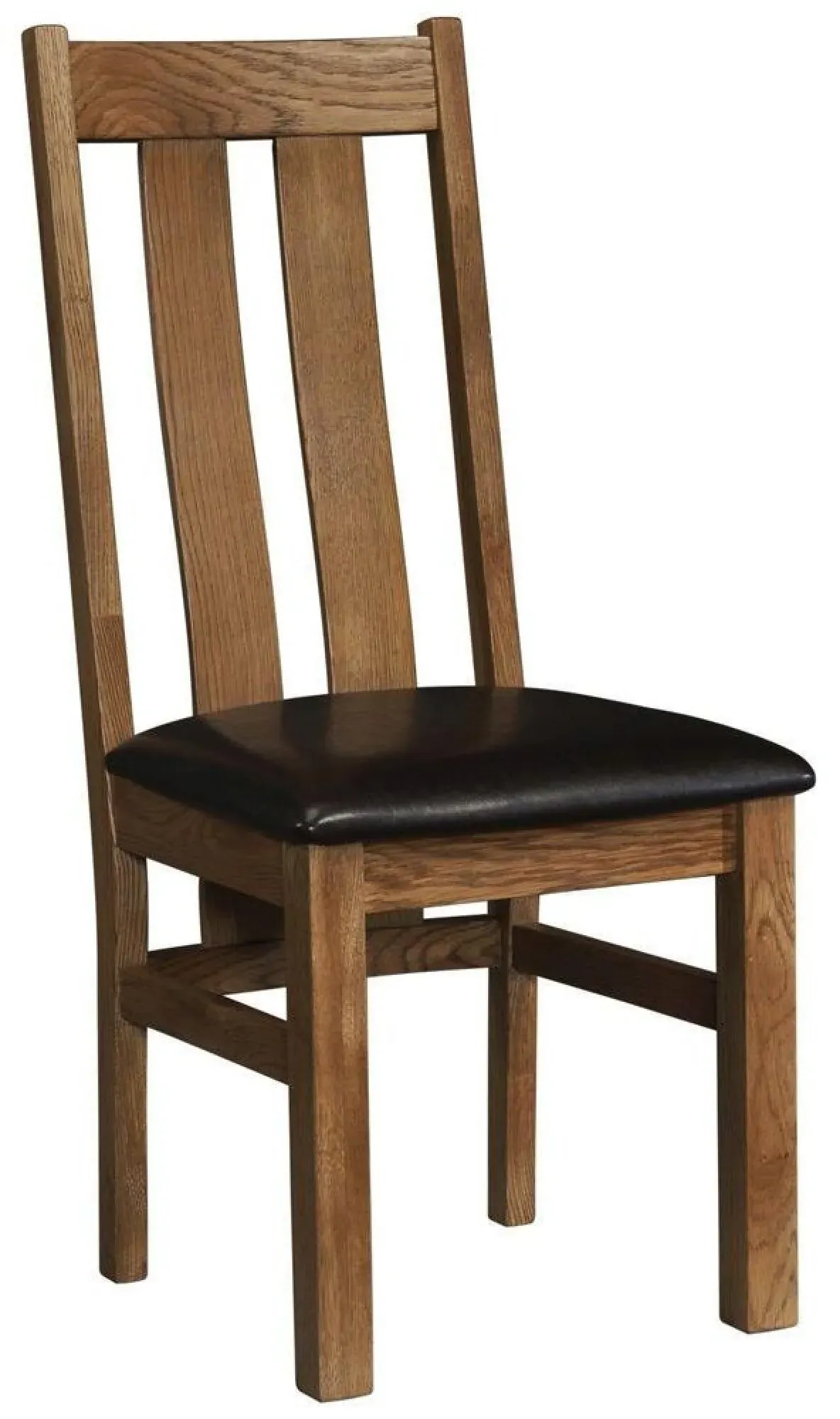 2 x Original Rustic Oak Arizona Slatted Back Dining Chair - Brown