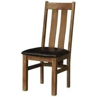 2 x Original Rustic Oak Arizona Slatted Back Dining Chair - Brown
