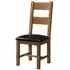 2 x Original Rustic Oak Ladder Back Dining Chair - Brown