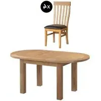 Appleby 4-6 Seater Oval Extending Dining Set with Toulouse Chairs