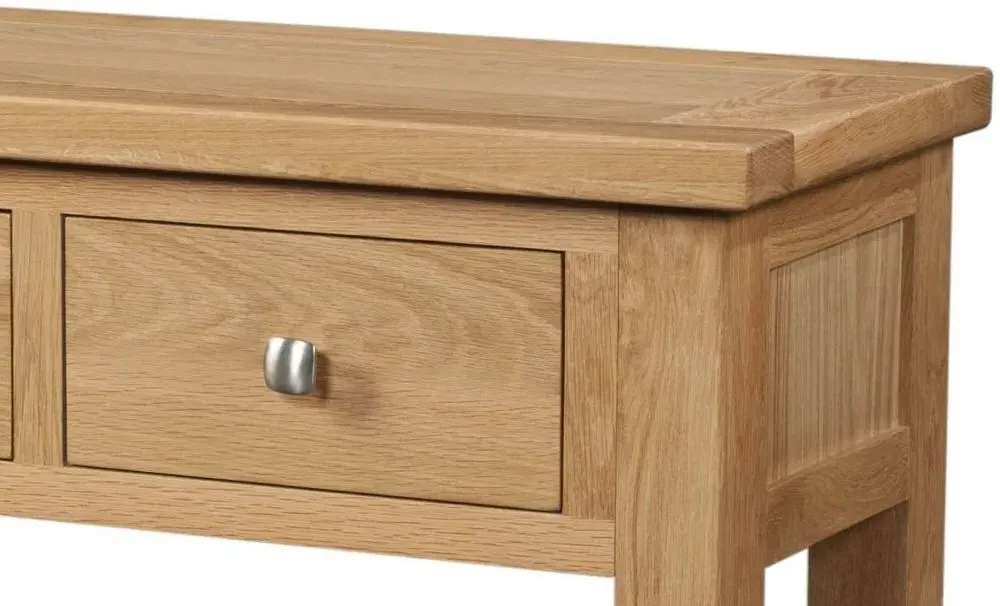 Appleby Oak 2 Drawer Console Table - Light Lacquer, Oak