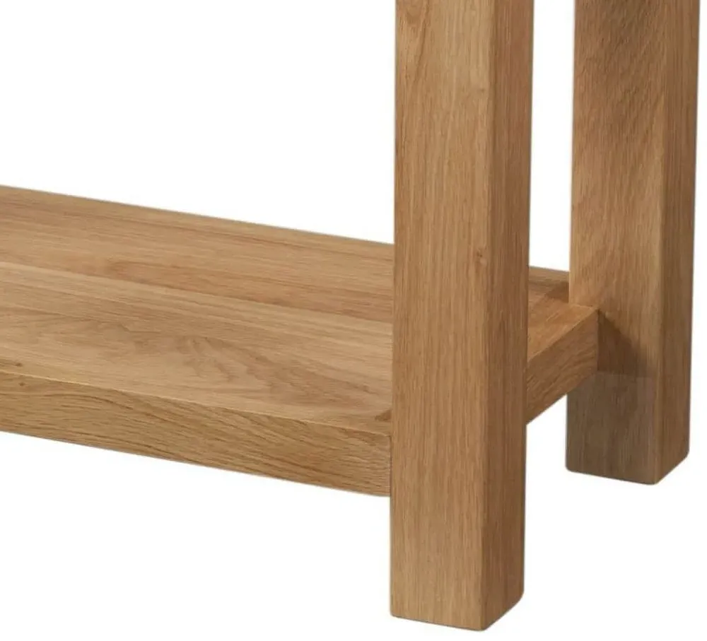 Appleby Oak 2 Drawer Console Table - Light Lacquer, Oak