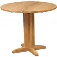 Appleby Oak 2-Seater Round Drop Leaf Dining Table - Light Lacquer