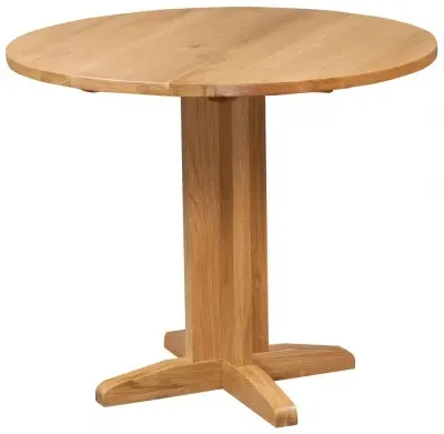 Appleby Oak 2-Seater Round Drop Leaf Dining Table - Light Lacquer image