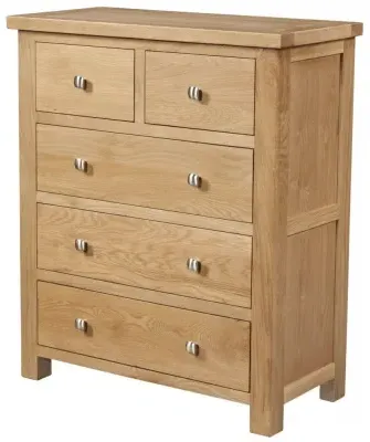 Appleby Oak 2+3 Drawer Chest - Light Lacquer
