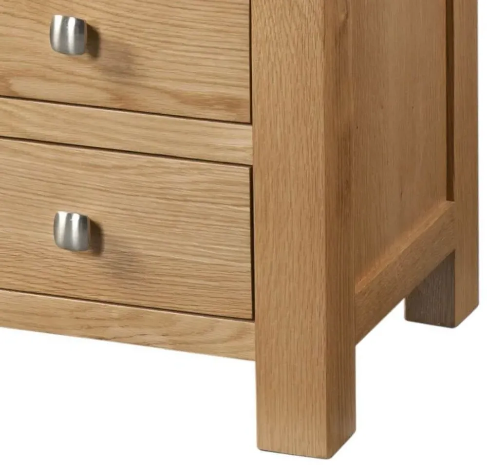 Appleby Oak 3 Drawer Bedside Cabinet - Light Lacquer