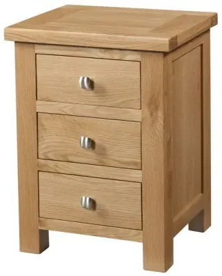 Appleby Oak 3 Drawer Bedside Cabinet - Light Lacquer image