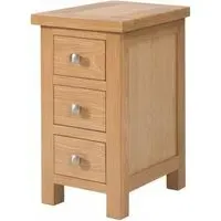 Appleby Oak 3 Drawer Compact Bedside Cabinet - Light Lacquer
