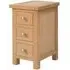 Appleby Oak 3 Drawer Compact Bedside Cabinet - Light Lacquer