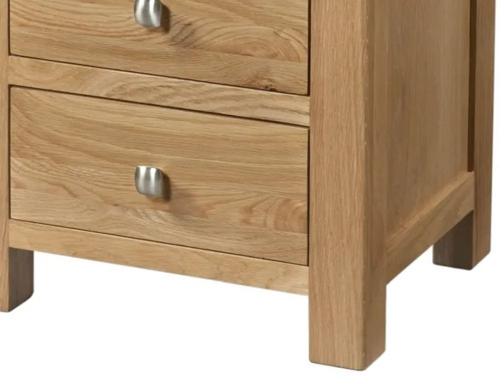Appleby Oak 5 Drawer Narrow Chest - Light Lacquer, Oak