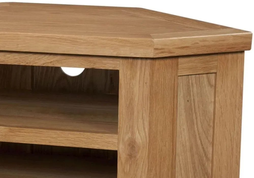 Appleby Oak 90cm Corner TV Unit - Light Lacquer