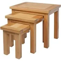 Appleby Oak Nest of 3 Tables - Light Lacquer