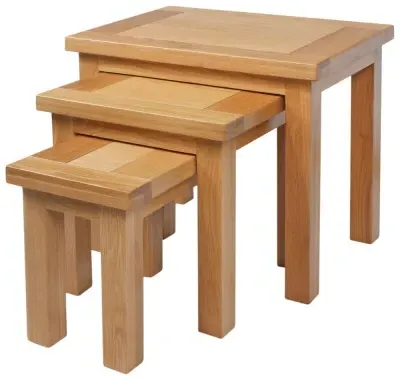 Appleby Oak Nest of 3 Tables - Light Lacquer image