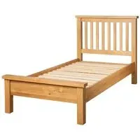 Appleby Oak Slatted Bed - Brown