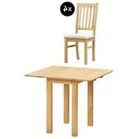 Arlington 2-Seater Oak Square Drop Leaf Dining Set - Natural