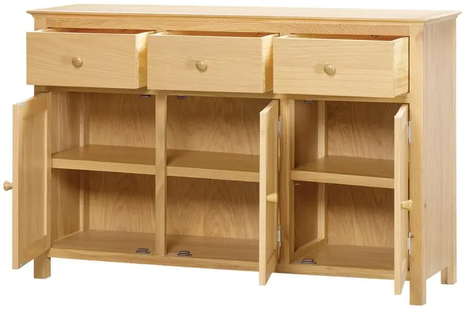 Arlington Oak 130cm 3 Door Sideboard - Natural