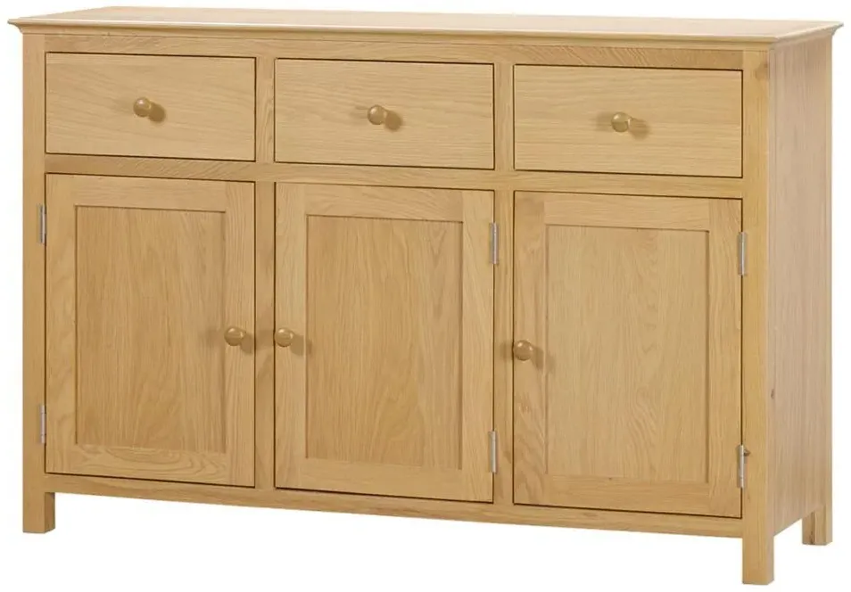 Arlington Oak 130cm 3 Door Sideboard - Natural