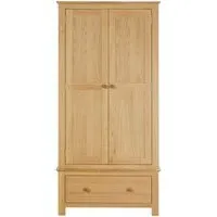 Arlington Oak 2 Door 1 Drawer Double Wardrobe - Natural