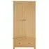 Arlington Oak 2 Door 1 Drawer Double Wardrobe - Natural