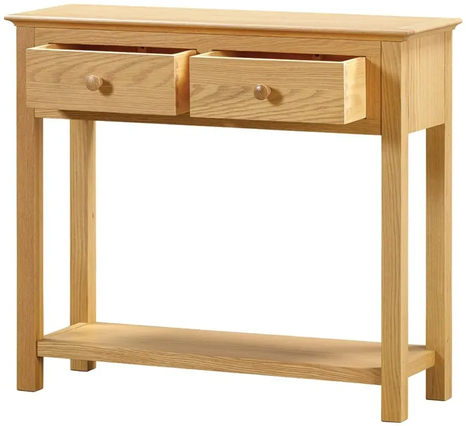 Arlington Oak 2 Drawer Console Table - Natural