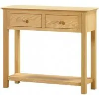 Arlington Oak 2 Drawer Console Table - Natural