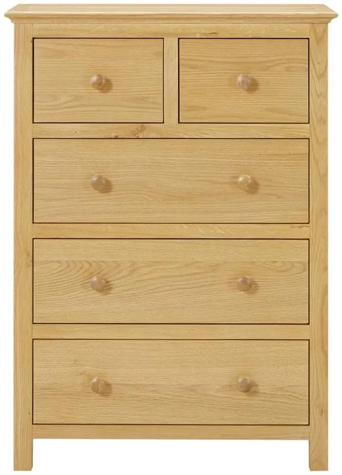 Arlington Oak 2+3 Drawer Chest - Natural