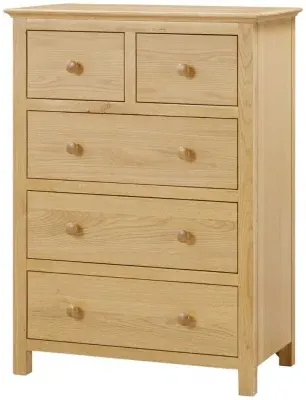 Arlington Oak 2+3 Drawer Chest - Natural image