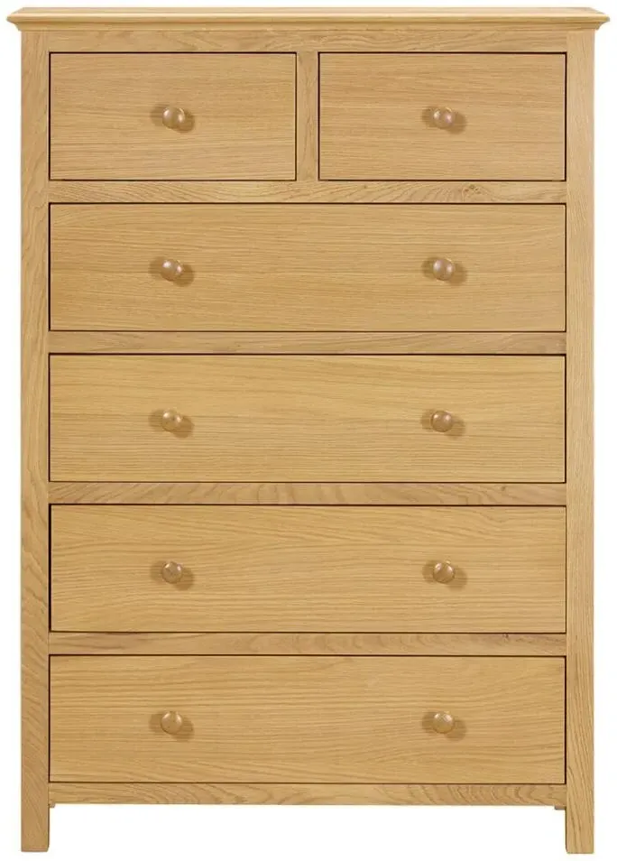 Arlington Oak 2+4 Drawer Chest - Natural