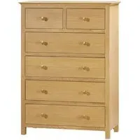 Arlington Oak 2+4 Drawer Chest - Natural