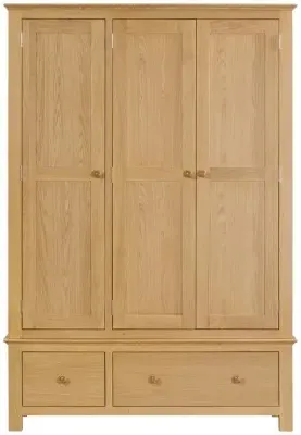 Arlington Oak 3 Door Triple Wardrobe - Natural image