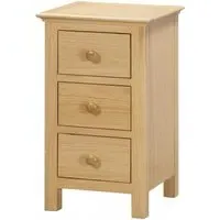 Arlington Oak 3 Drawer Compact Bedside Cabinet - Natural