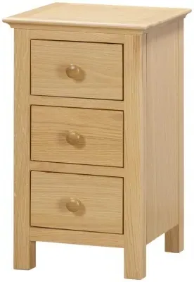 Arlington Oak 3 Drawer Compact Bedside Cabinet - Natural image