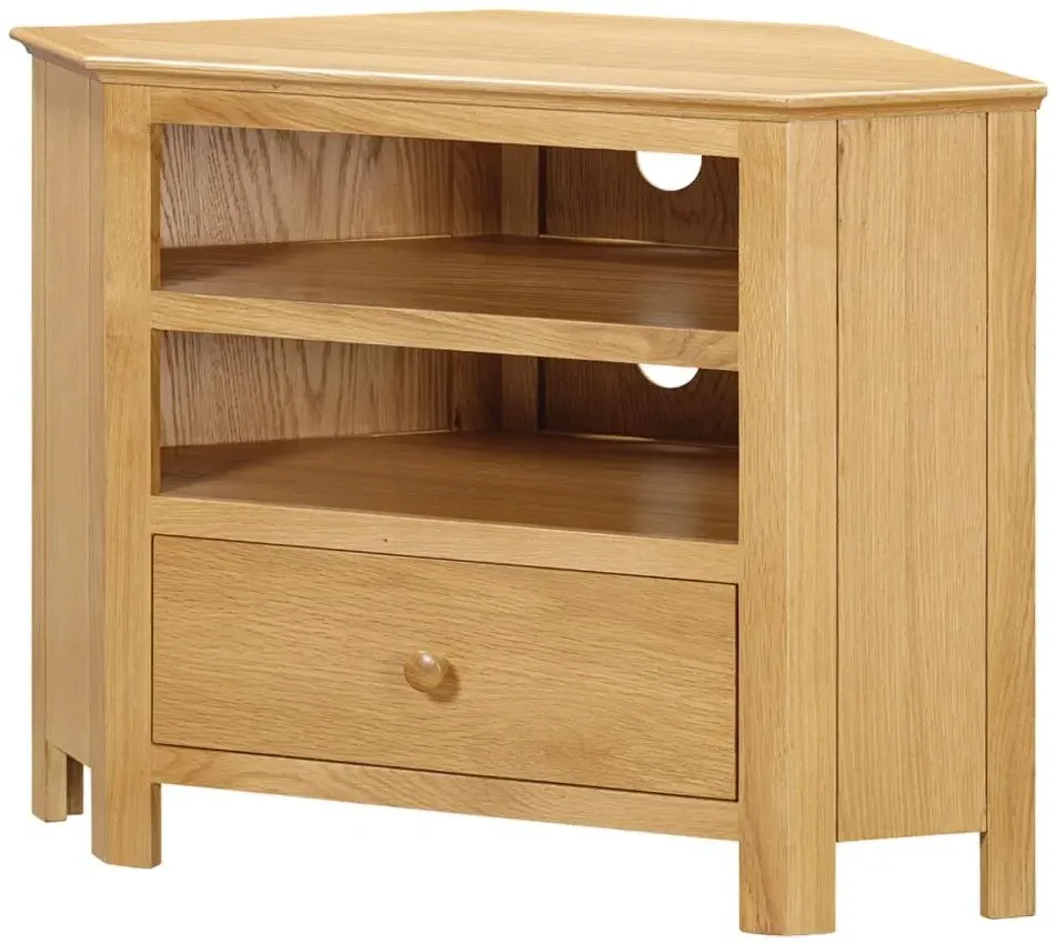 Arlington Oak 90cm Corner TV Unit - Natural