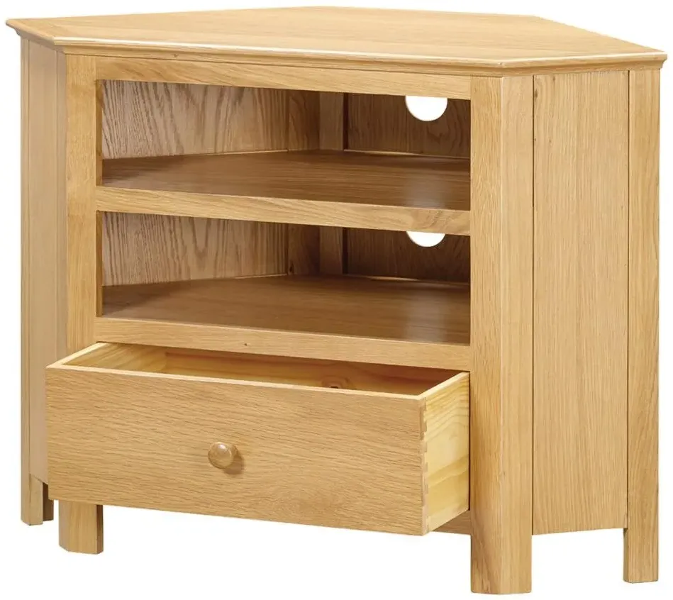 Arlington Oak 90cm Corner TV Unit - Natural