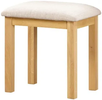 Arlington Oak Padded Dressing Stool - Natural image