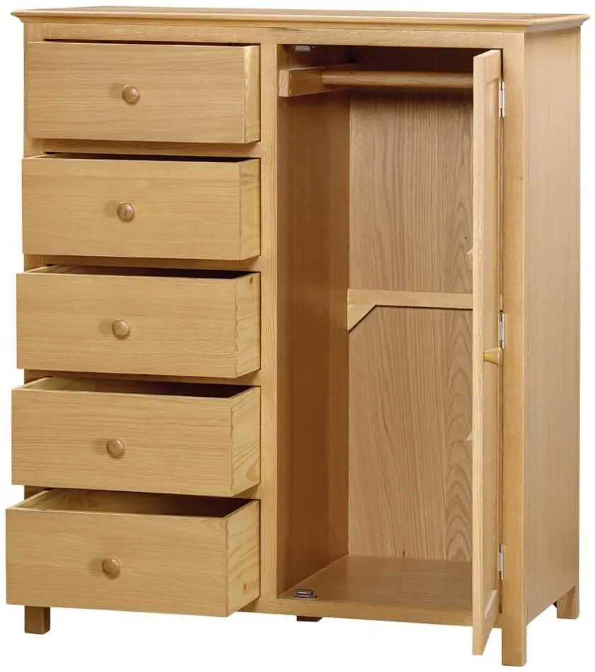 Arlington Oak Short Wardrobe - Natural, Oak