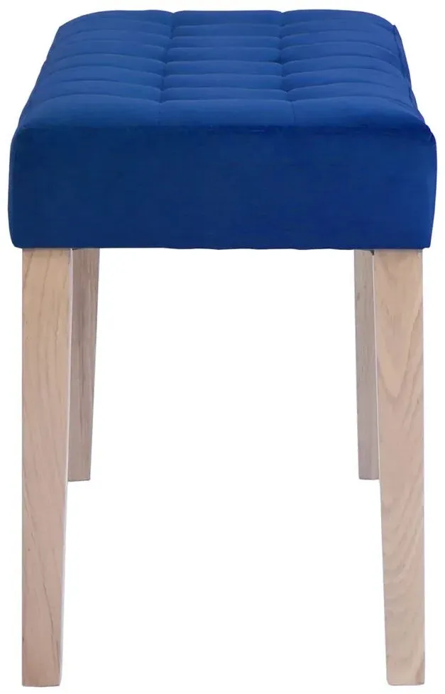 Ashbury Large Dining Bench - Blue, Velvet