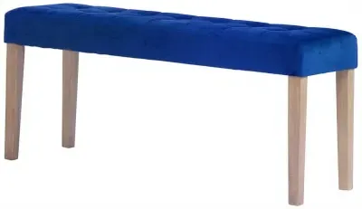 Ashbury Large Dining Bench - Blue, Velvet image