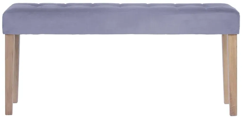 Ashbury Large Dining Bench - Grey, Velvet