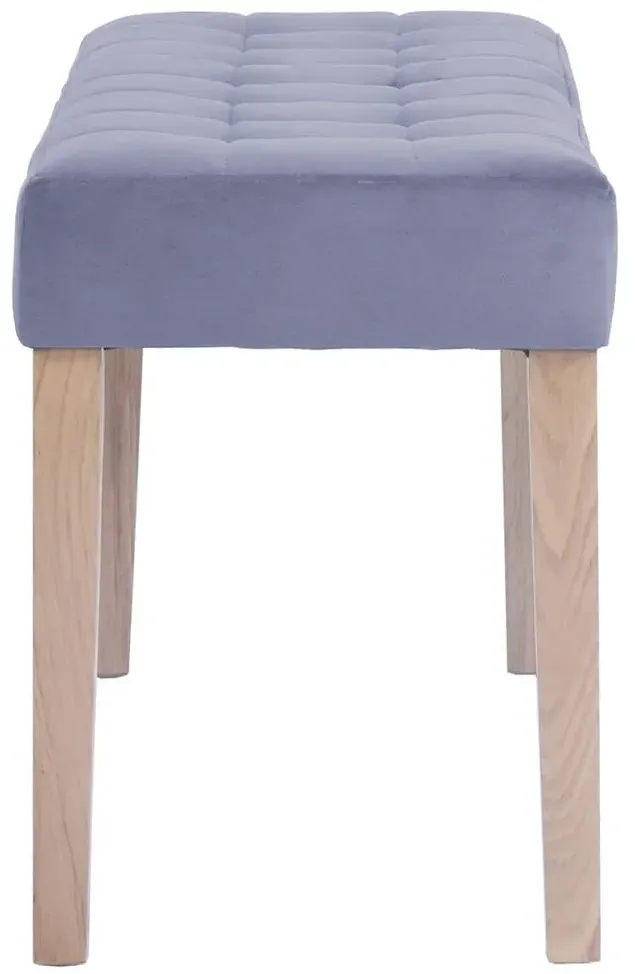 Ashbury Large Dining Bench - Grey, Velvet