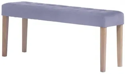 Ashbury Large Dining Bench - Grey, Velvet