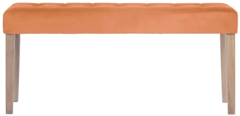 Ashbury Large Dining Bench - Orange, Velvet