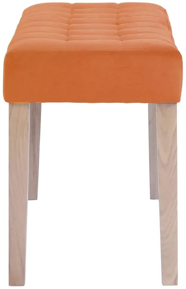 Ashbury Large Dining Bench - Orange, Velvet