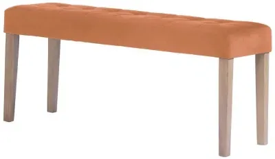 Ashbury Large Dining Bench - Orange, Velvet
